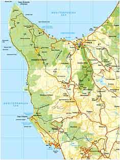 akamas peninsula road map cyprus