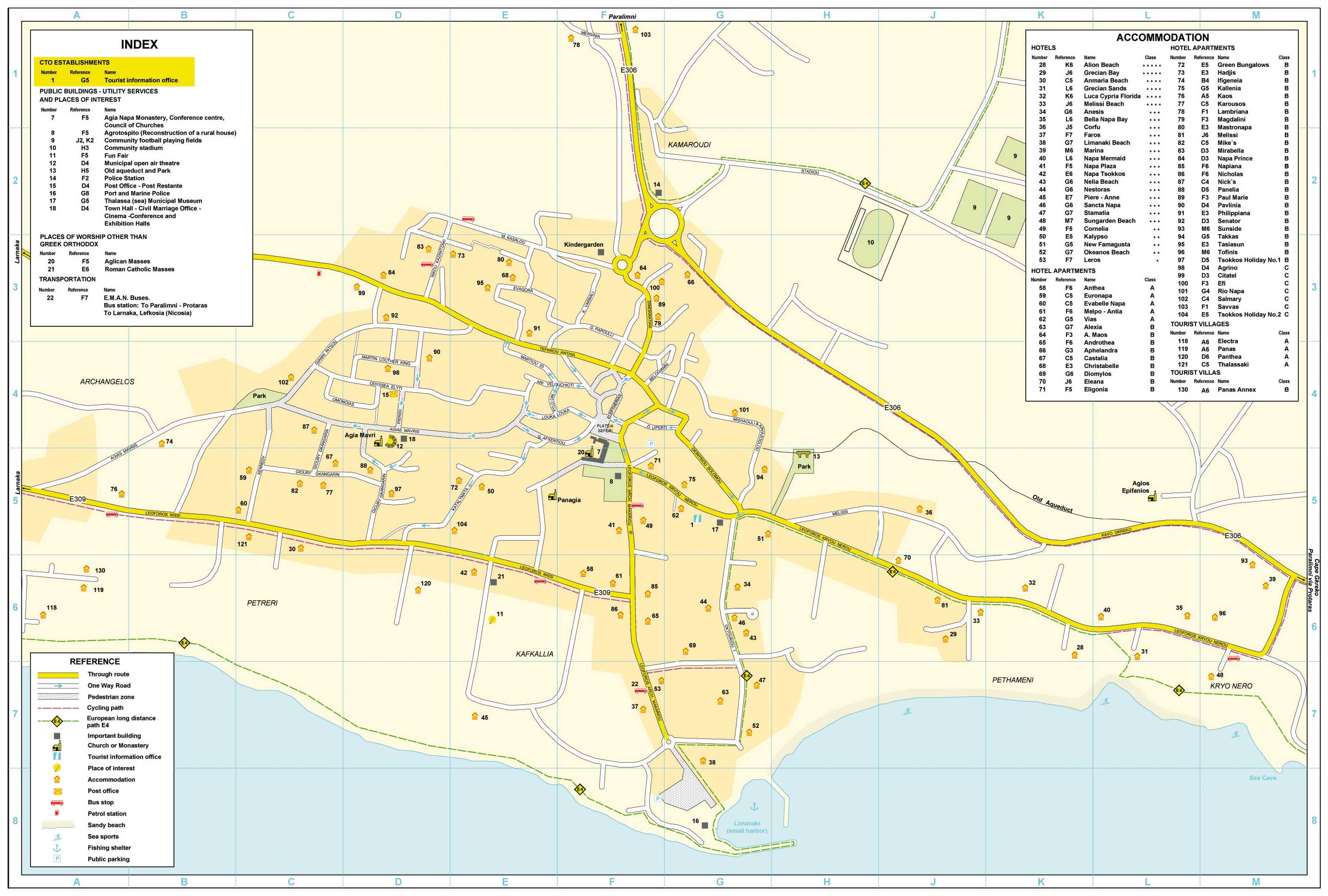 Street Map of Ayia Napa | Road Map of Ayia Napa area | Maps of Cyprus