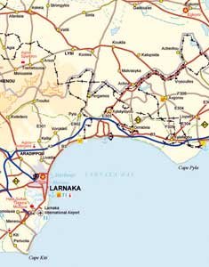 map of the voroklini area in cyprus