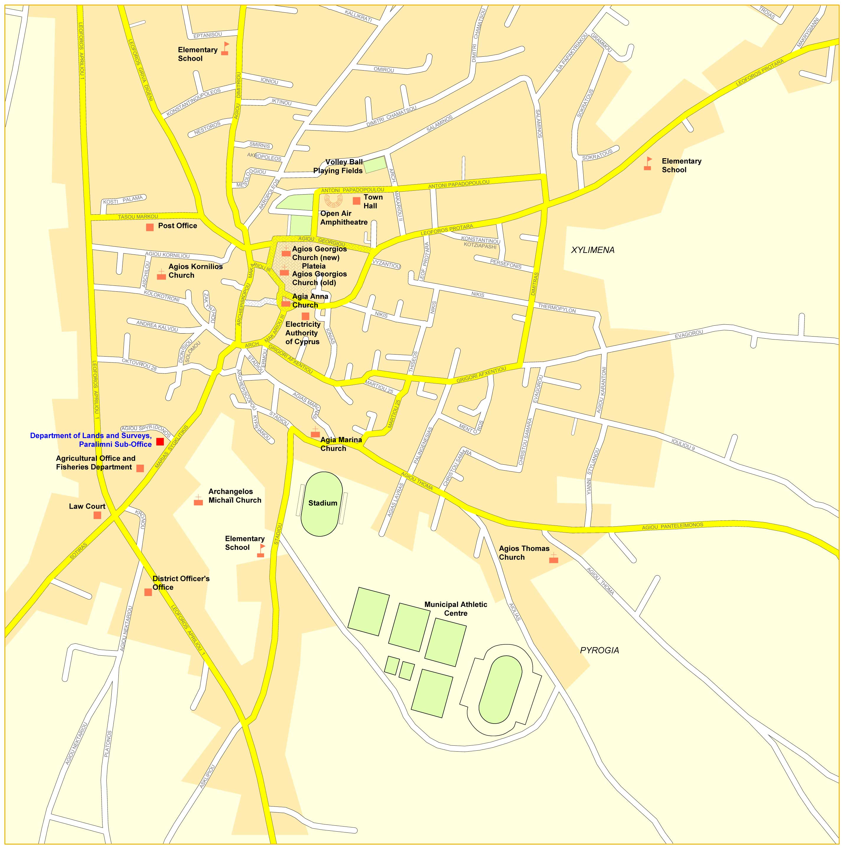 Map of Protaras | Protaras Beaches Map | Street Map of Paralimni