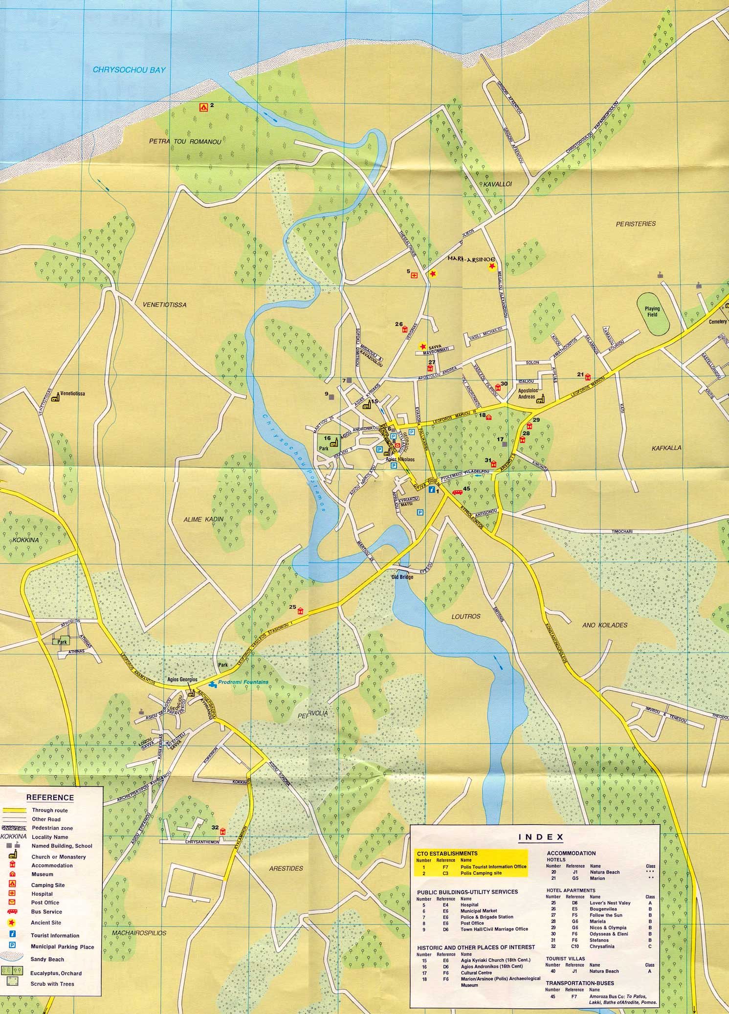 polis area strret map cyprus