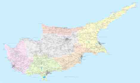 map of cyprus districts